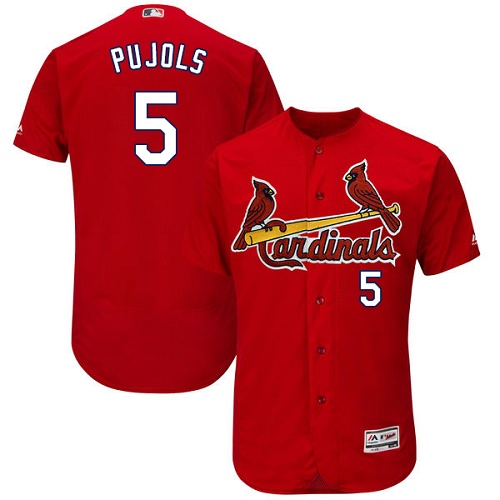 Cardinals #5 Albert Pujols Red Flexbase Authentic Collection Stitched MLB Jersey